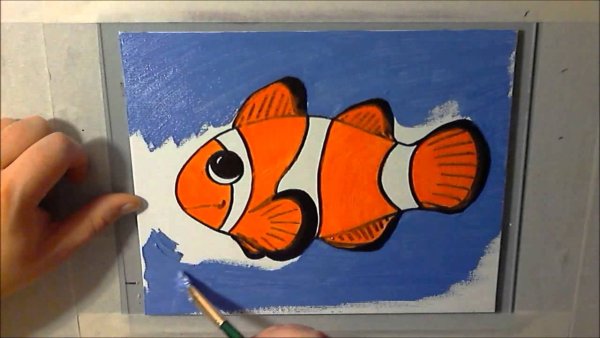 Рисуем рыбок красками