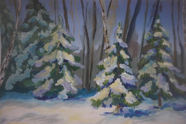 Урок изо зимний пейзаж