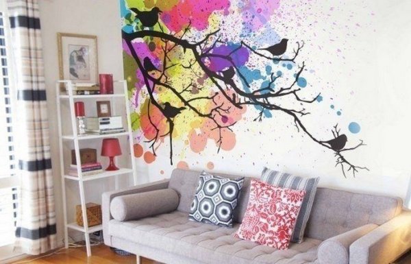 Рисунки на стену цветные