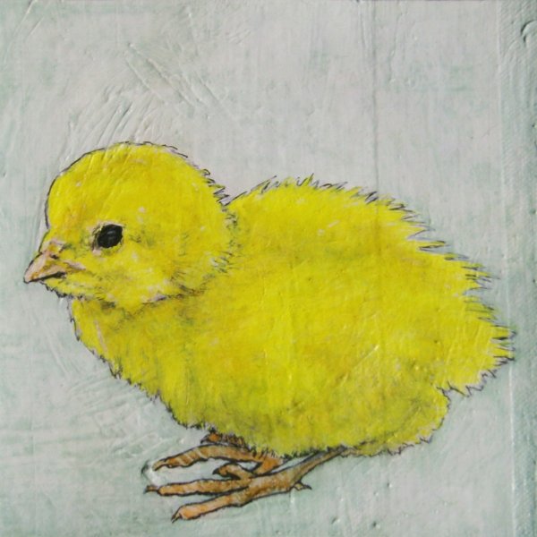 Цыпленок цветными карандашами