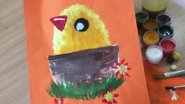 Утенок пастелью