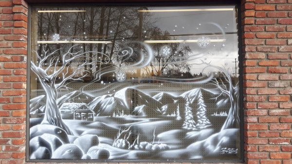 Новогодняя роспись окон