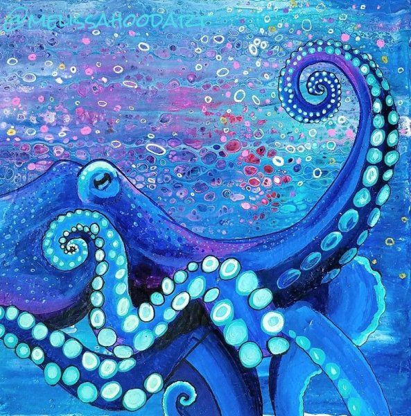 Осьминог живопись