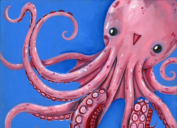 Осьминог розовый