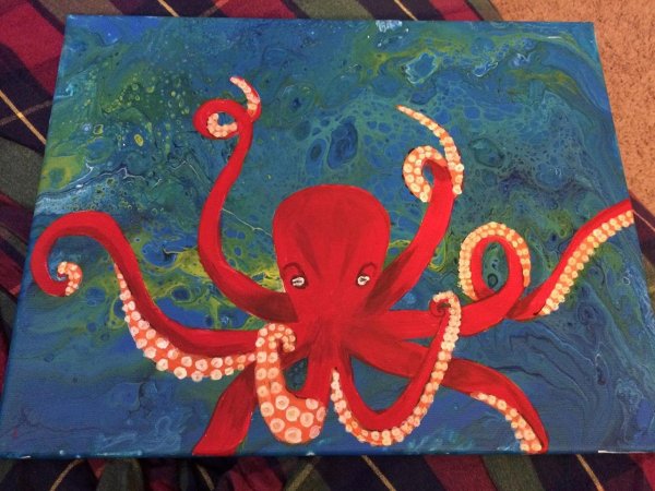 Осьминог рисунок