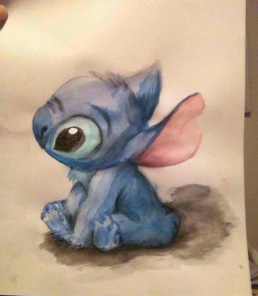 Стич рисунок акварелью