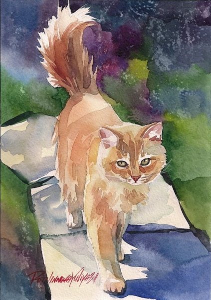 Этюды животных акварелью