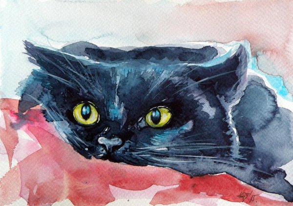 Kovacs Anna Brigitta Watercolor коты