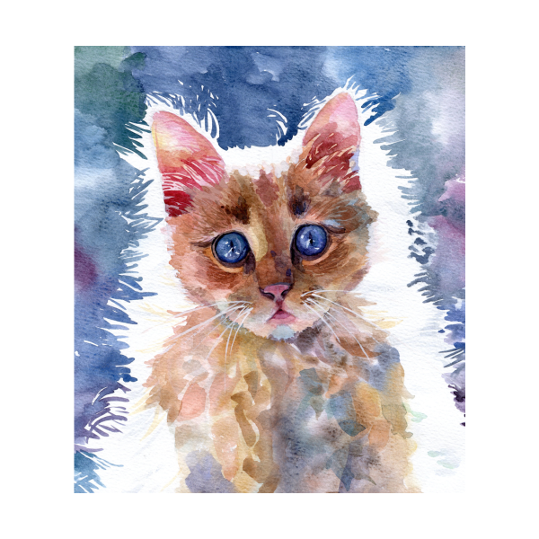 Котенок акварель