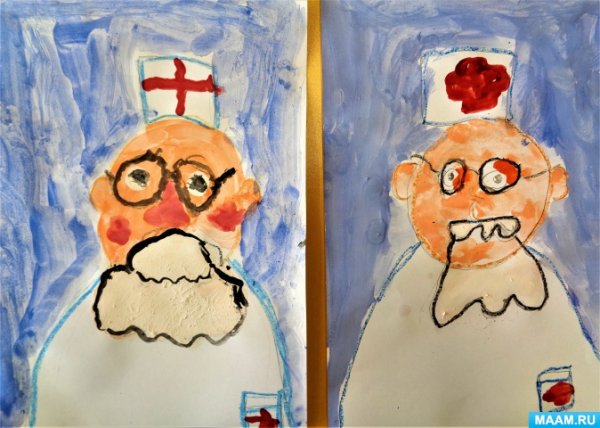 Рисование Айболита в старшей группе