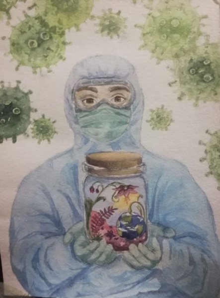 Врач рисунок гуашью