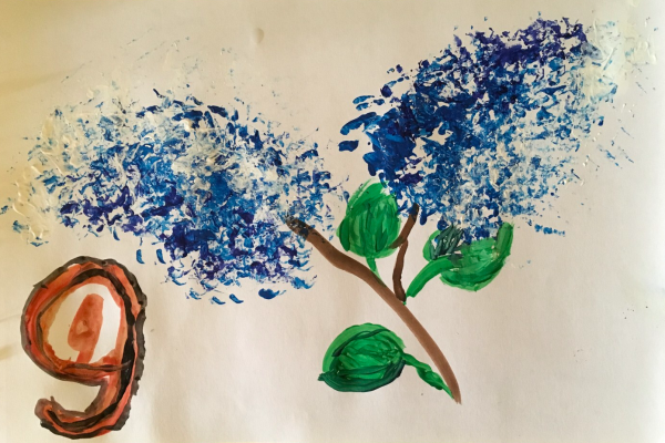 Рисование мятой бумагой