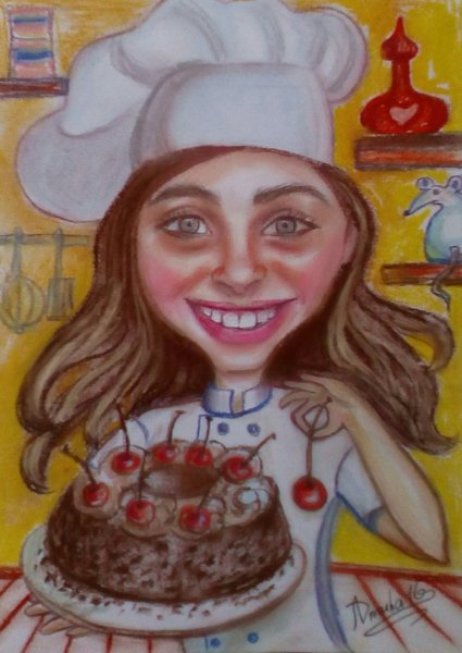 Шарж кондитер девушка