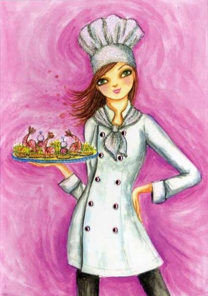 Повар акварель