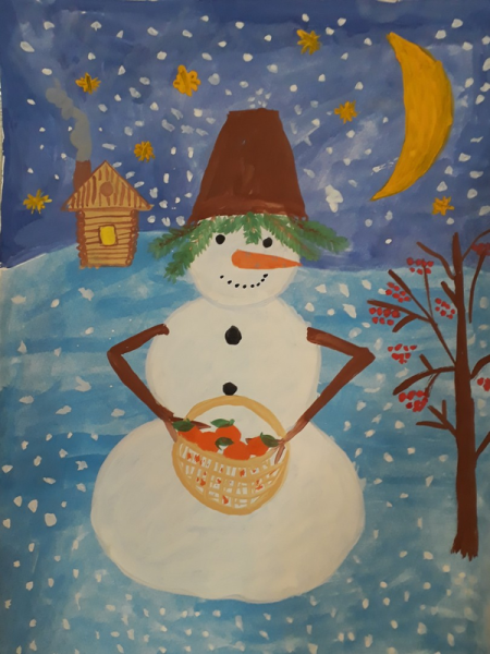 Новогодние рисунки гуашью