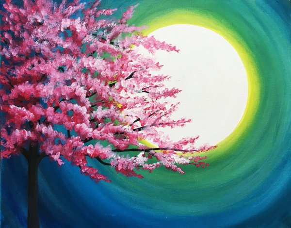 Весенний пейзаж красками