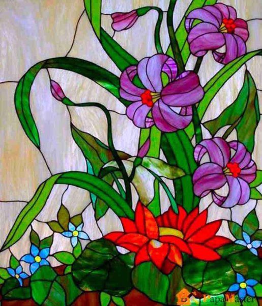 Витраж цветы