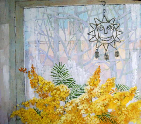 Рисование на окнах Весна