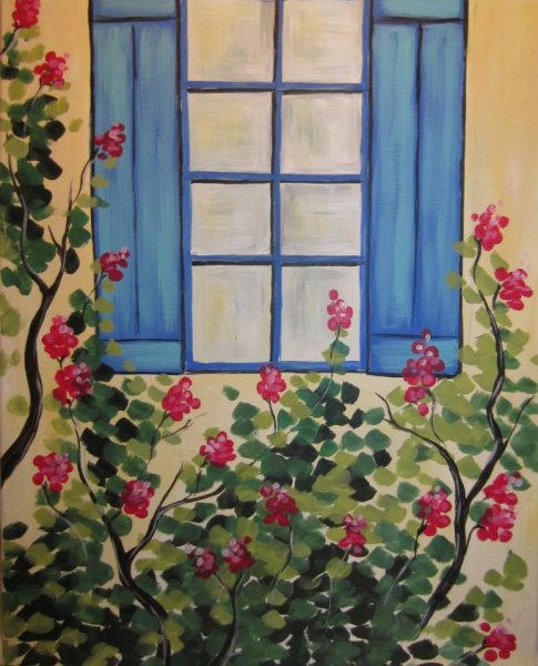 Картина акрилом окно