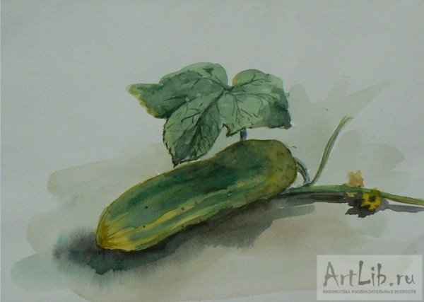 Огурец гуашью