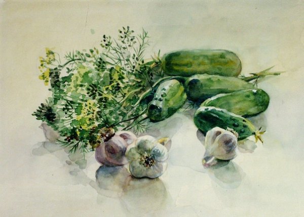 Елена Базанова художник огурчики