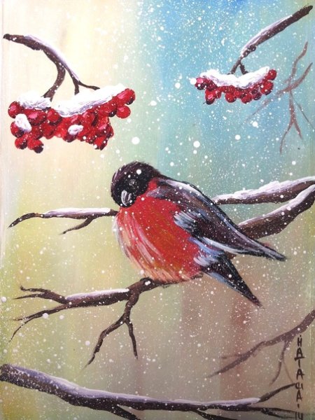 Правополушарное рисование Снегири