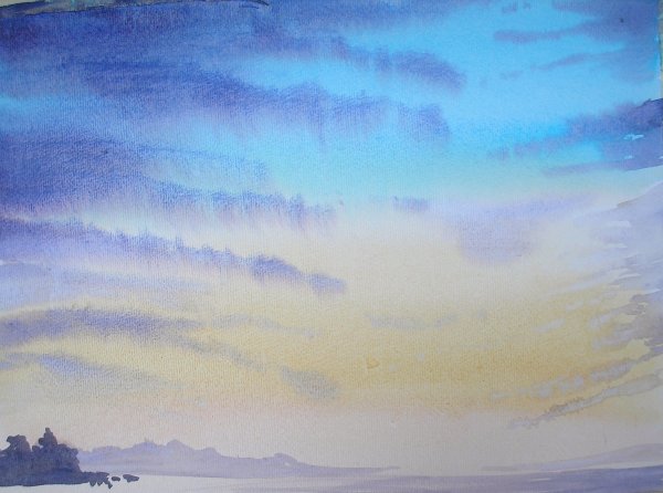 Небо акварель