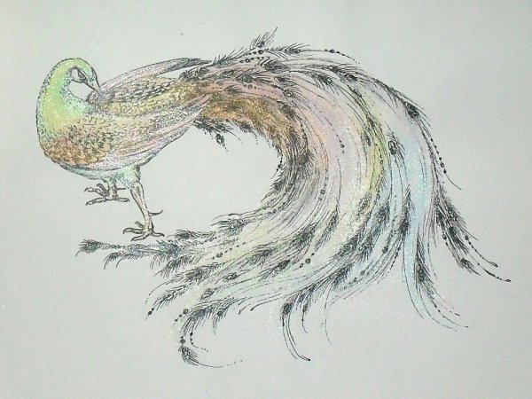 Рисунки перламутровой гуашью