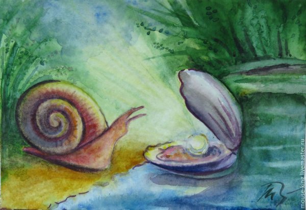 Улитка гуашью