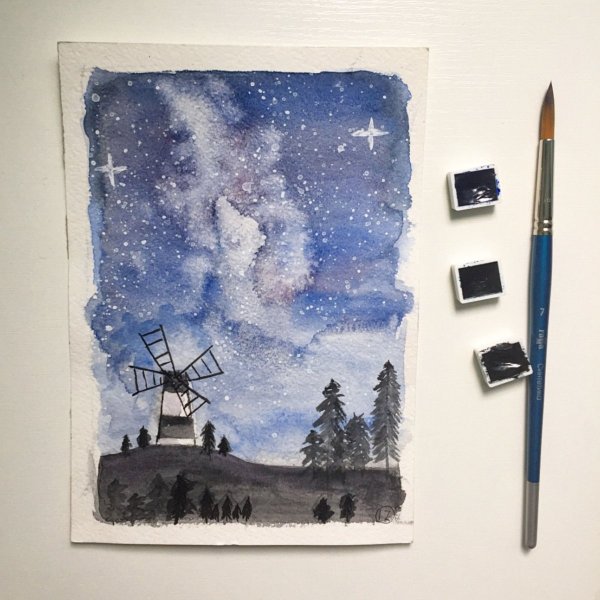 Рисования акварелью для скетчбука