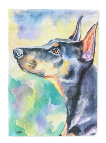 Доберман пинчер акварелью