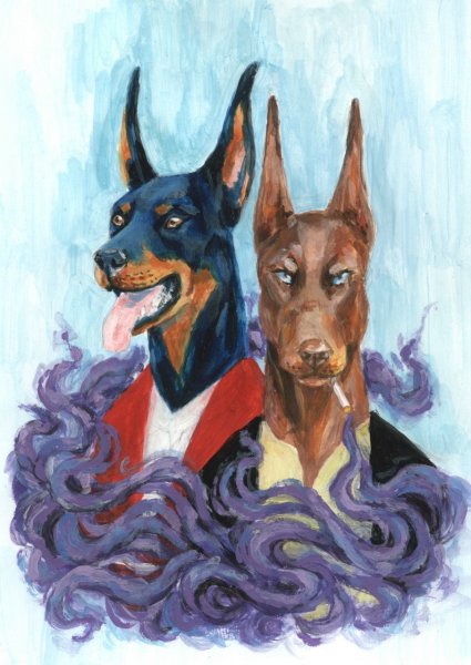Доберман скетчинг