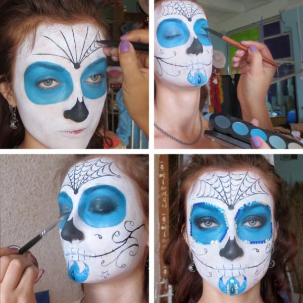 Раскрашенные лица девушек