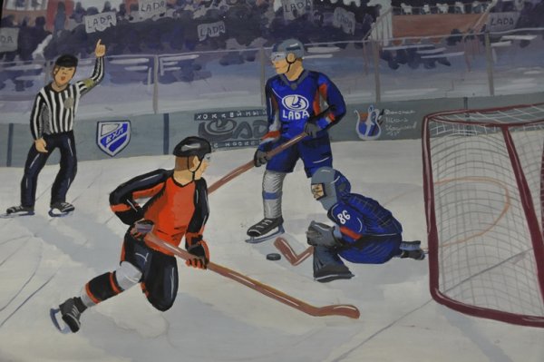 Хоккеист рисунок