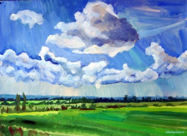 Небо гуашью