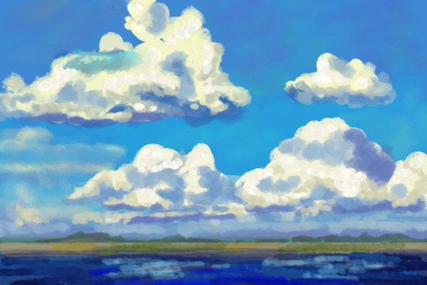 Облака гуашью