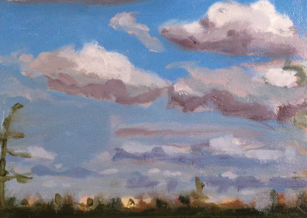 Облака гуашью