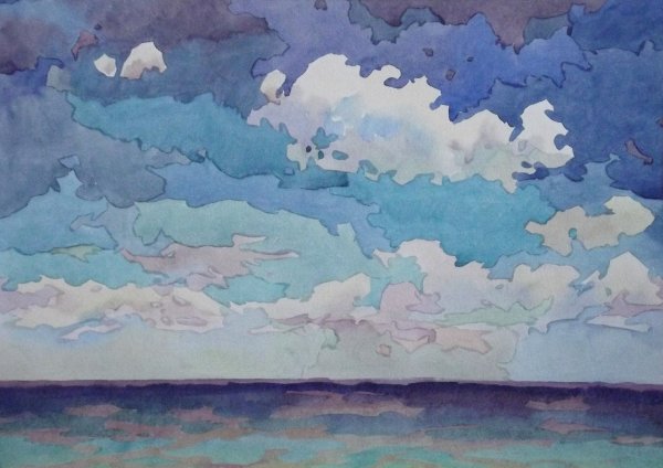 Небо гуашью