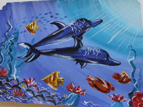 Дельфин гуашью