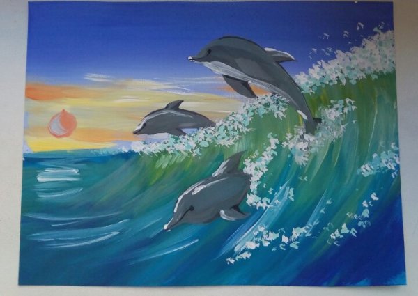 Правополушарное рисование дельфины