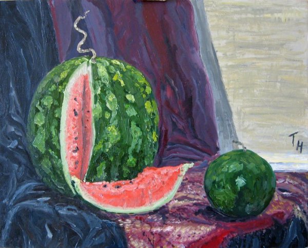 Арбуз красками
