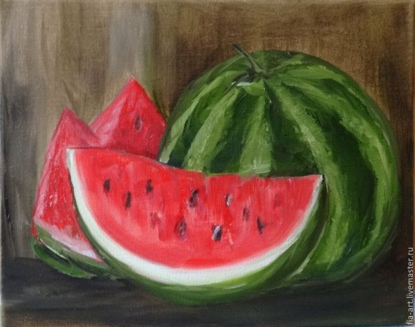 Арбуз гуашью