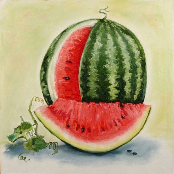 Арбуз гуашью
