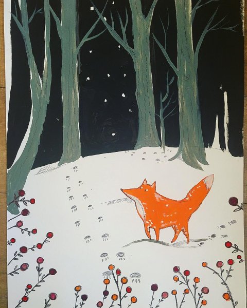 Лиса гуашью