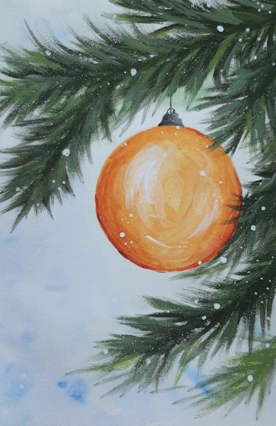 Рисование новогодней игрушки