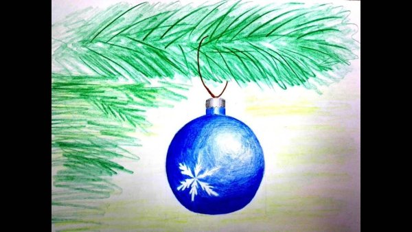 Рисование елочной игрушки