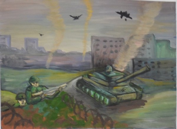 Рисунки ВОВ гуашью
