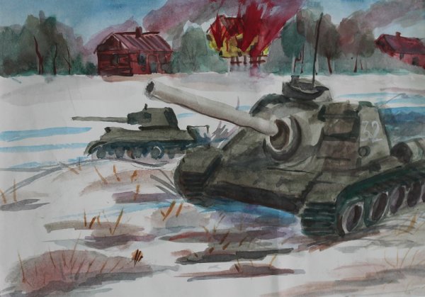 Война рисунок гуашью