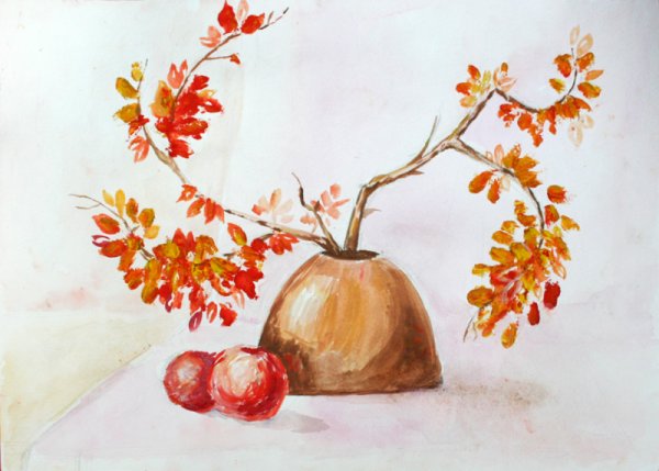 Осенний натюрморт карандашом
