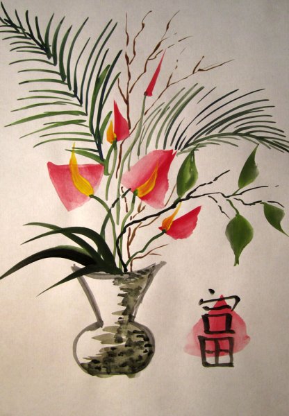 Рисунок экибаны